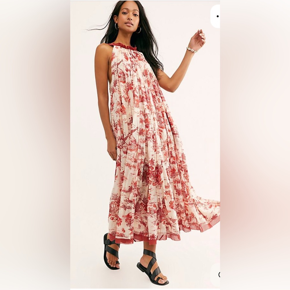 Free People Jungle Toille Maxi Dress in Tea Large NWT